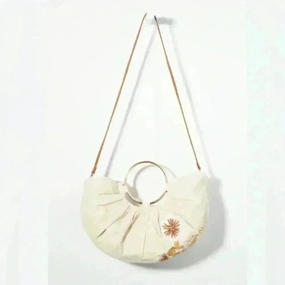 Anthropologie Beaded Raffia Satchel - Picture 3 of 7